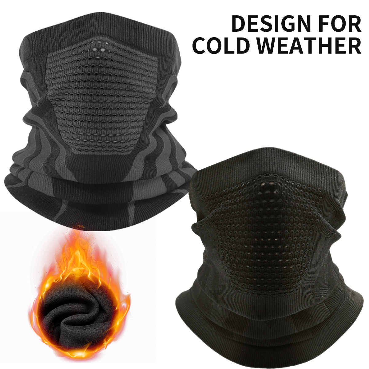Mens Fashion Caps - ผ้าคลุมหน้ากันหนาวแบบเต็มหน้า ผ้าฟลีซอุ่นสบาย ใช้ได้ทั้งชายและหญิง เหมาะสำหรับเล่นกีฬาฤดูหนาว ปิดคลุมใบหน้าและคอ ป้องกันความหนาวเย็น