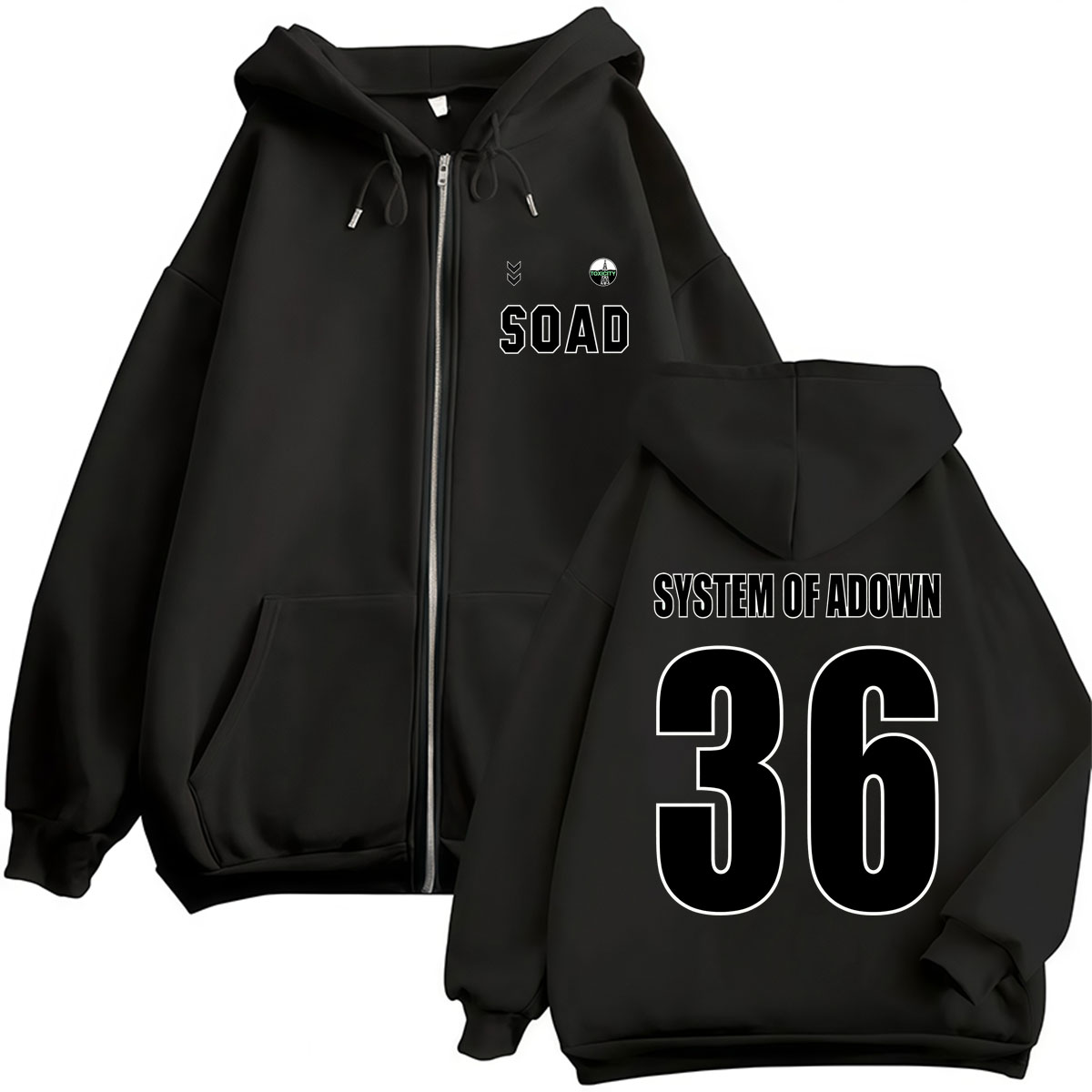 Men'S Fashion Uk 2026 - เสื้อฮู้ดซิปแบบมีซิปของวงดนตรี System of A Down สำหรับทัวร์คอนเสิร์ต