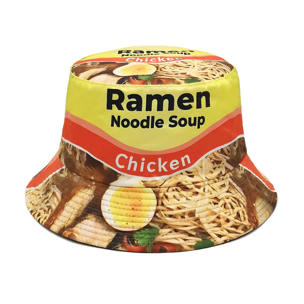 Mens Fashion Bucket Hat - หมวกกันแดดสำหรับผู้ชายและ topi Bucket ใส่ได้ทั้งชายและหญิงหมวกชาวประมงหมวกแฟชั่นพิมพ์ลายราเม็งสำหรับสันทนาการ