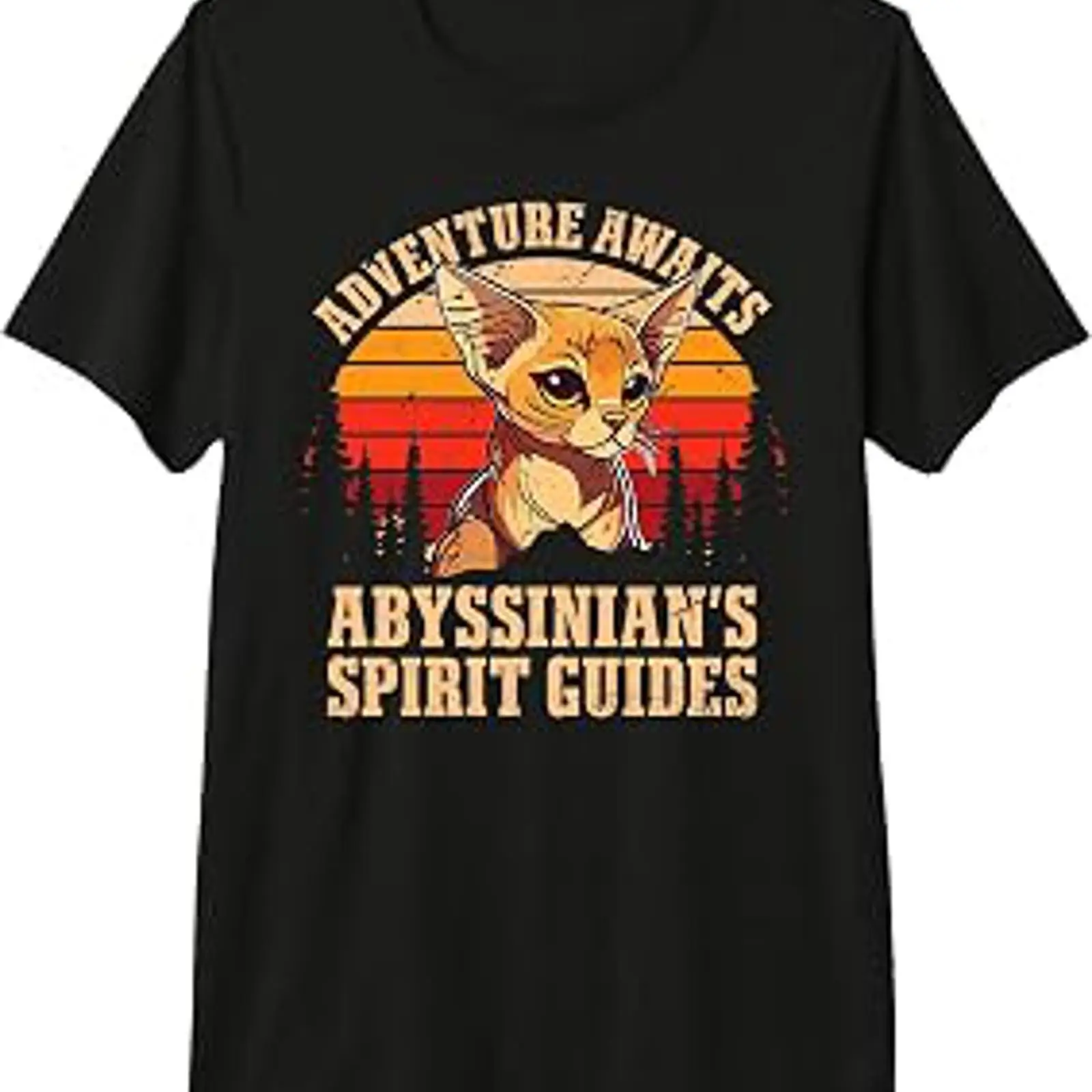 Men'S Fashion Guide - การผจญภัยรอคอยอยู่ จิตวิญญาณของ Abyssinian เป็นผู้นำทาง สำหรับคนรักแมว เสื้อยืดพรีเมียม