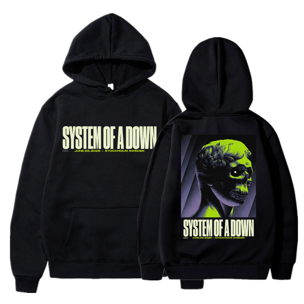 Men'S Fashion Uk 2026 - เสื้อฮู้ดลายกราฟิกทัวร์คอนเสิร์ต Band System of A Down