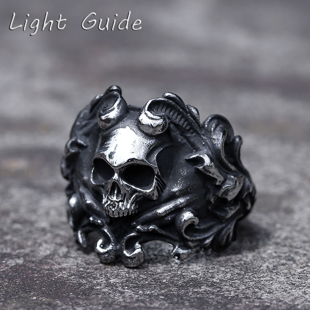 Men'S Fashion Guide - 2022 ใหม่ผู้ชาย 316LแหวนสแตนเลสCalvarium Skull DevilแหวนสําหรับGothicตกแต่งรูปแบบเครื่องประดับของขวัญจัดส่งฟรี