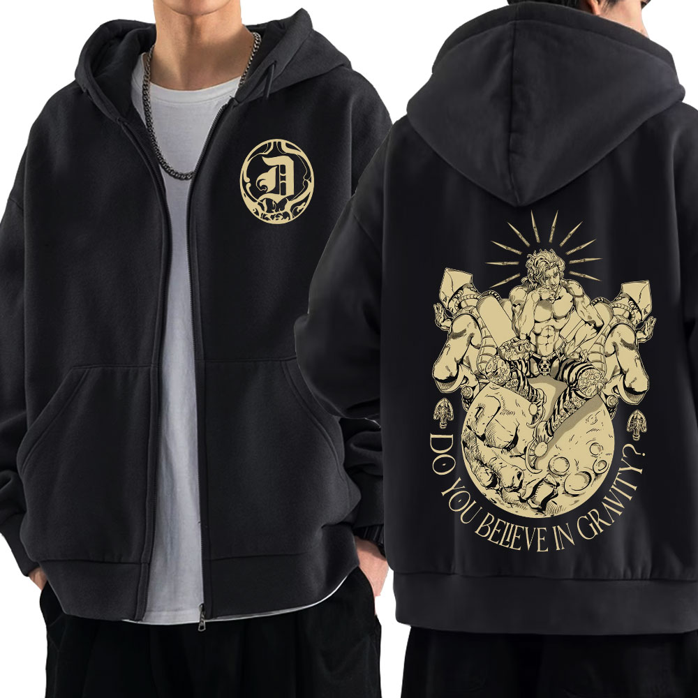 Mens Fashion Zip Up Hoodies - เสื้อฮู้ดซิปอนิเมะ Jojo's Bizarre Adventure ลาย Dio