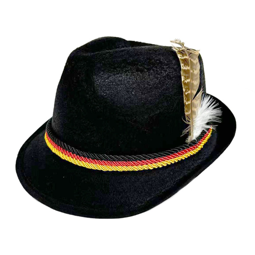 Mens Fashion Bucket Hat - แฟชั่นแต่งตัวหมวกเทศกาลอ็อกโทเบอร์เฟสต์หมวกเฟโดรามวยบาวาเรียนประดับขนนกหมวกแจ๊สปานามาเครื่องแต่งกายคอสเพลย์หมวกผู้ชายผู้หญิง