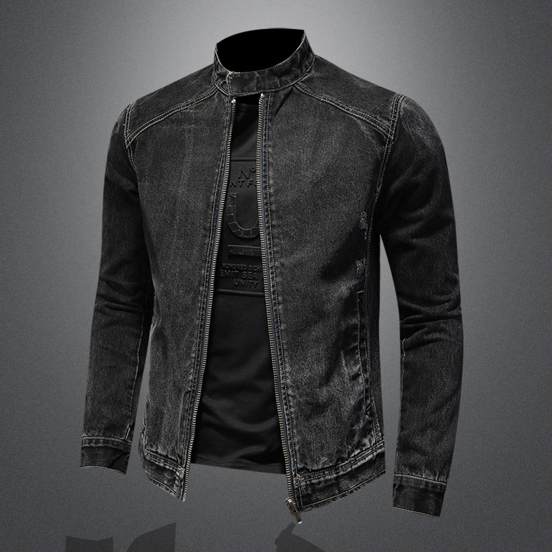 Mens Fashion Bomber Jacket - แจ็กเก็ตนักบินคอตั้งสไตล์วินเทจสำหรับผู้ชายแจ็คเก็ต5XL ทรงสลิมฟิตมีซิปรูดเสื้อแจ็คเก็ตมอเตอร์ไซค์