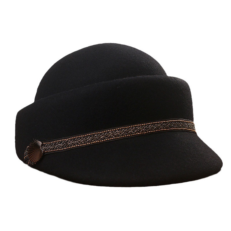 Mens Fashion Caps - หมวกเบเรต์ทรงแปดเหลี่ยม สีดำ สำหรับผู้หญิง ผู้ชาย สไตล์กะลาสี หมวกกัปตัน