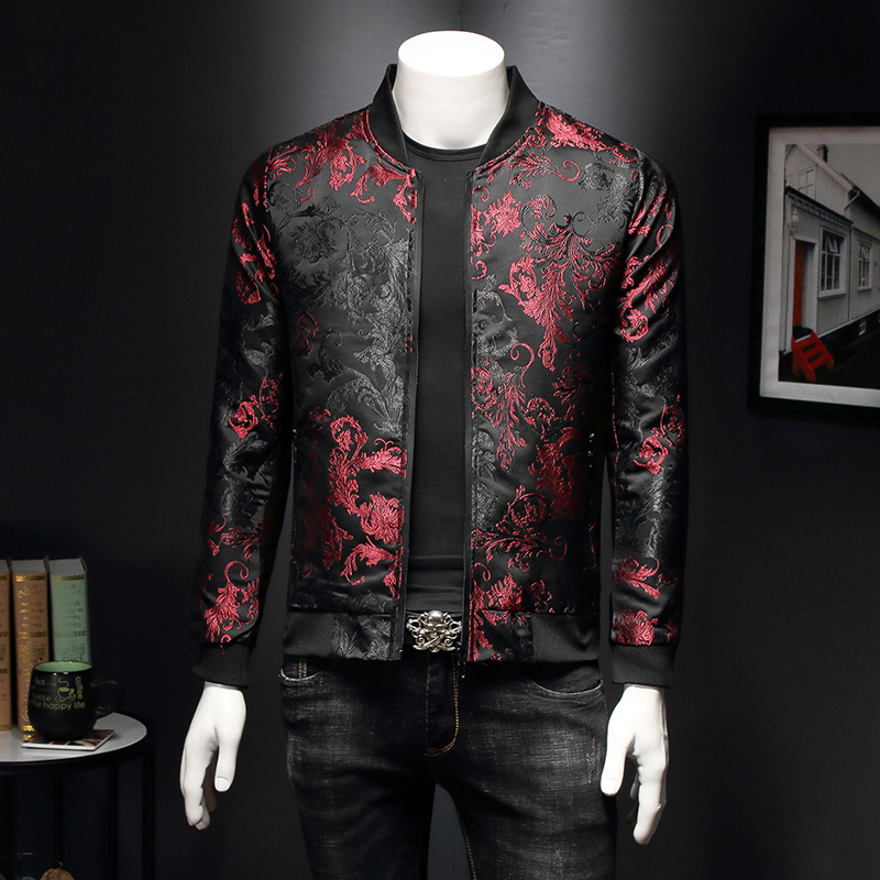 Mens Fashion Bomber Jacket - รูปแบบ Paisley Floral เสื้อผู้ชาย2020ฤดูใบไม้ผลิ Retro Slim