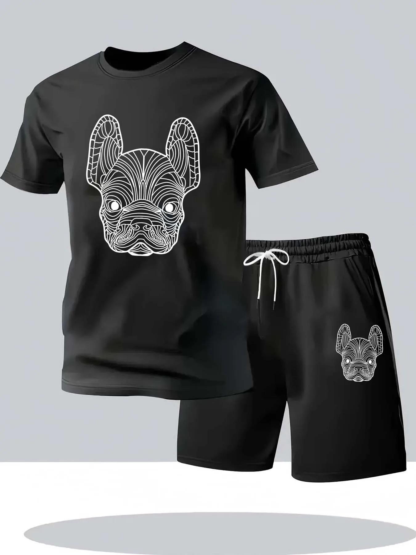 Mens Fashion Ideas - ฤดูร้อนผู้ชายเสื้อยืดแขนสั้นลำลองแห้งเร็วและกางเกงขาสั้นชุดแฟชั่นสตรีทแฟชั่นวิ่งกีฬาชุด 2 ชิ้น