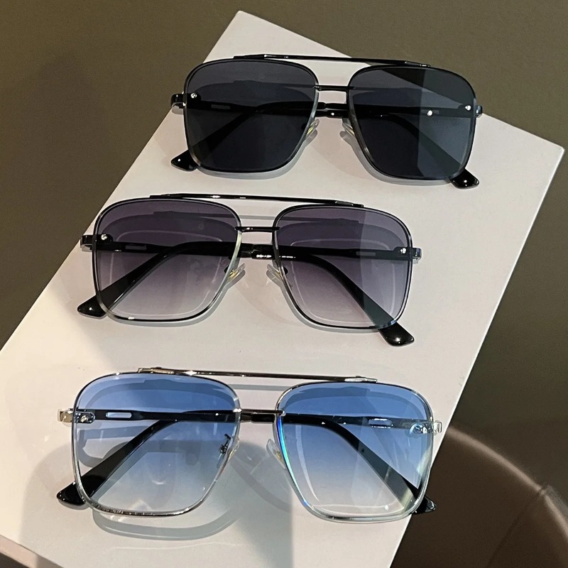 Men'S Fashion Glasses - แว่นตากันแดดทรงสี่เหลี่ยมผู้ชายกรอบโลหะแว่นตาเลนส์เรซิ่นแว่นตากันแดดชายขับรถท่องเที่ยวกลางแจ้งแว่นตาโอคูลอส เดอ โซล ยูวี 400