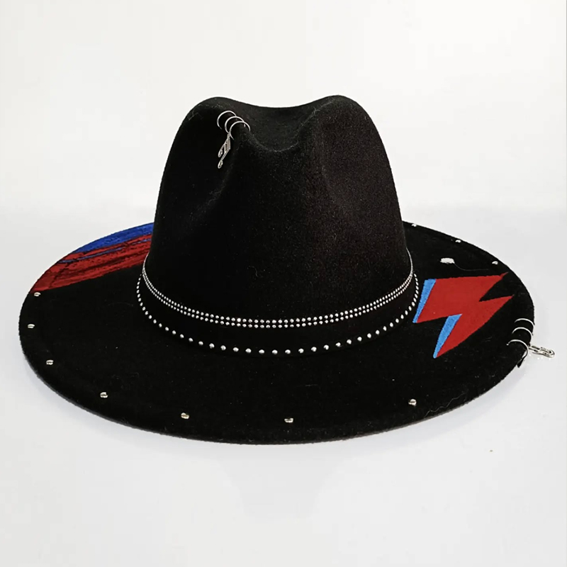 Mens Fashion Bucket Hat - หมวกทรง Fedora เย็บมือหมวกแจ๊สผู้ชายและผู้หญิงเล่นการ์ดอุปกรณ์เสริมแฟชั่นหมวกสักหลาดสีดําและสีขาวหมวกโบสถ์ปานามา