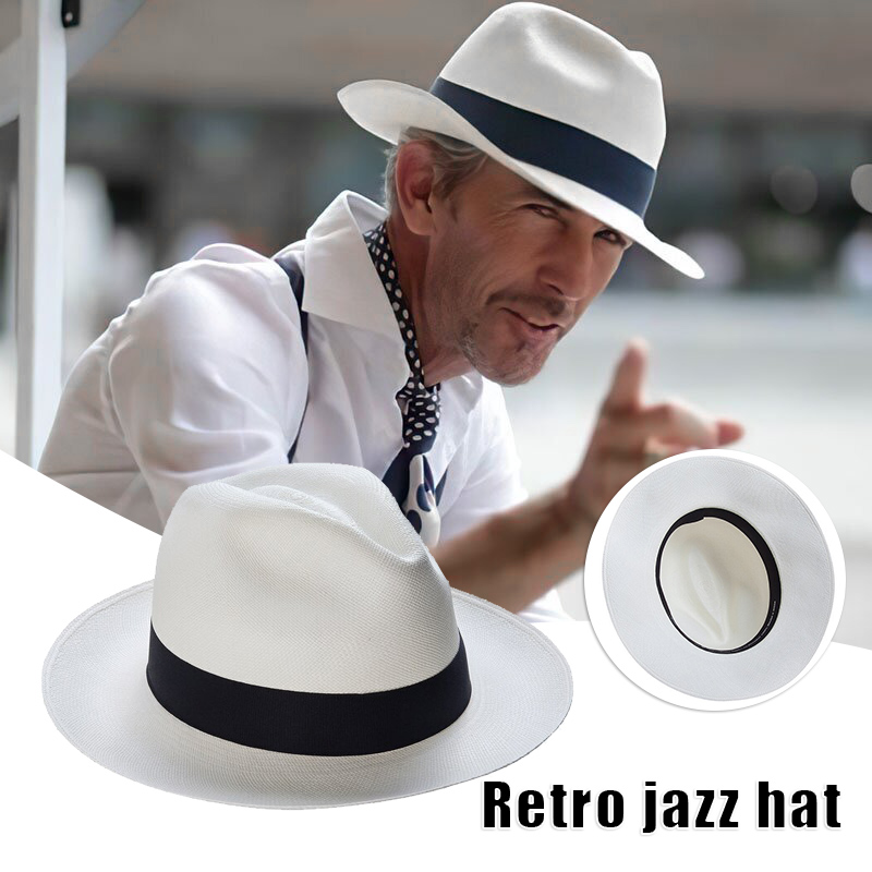 Mens Fashion Bucket Hat - หมวกปานามาคลาสสิกสําหรับผู้หญิงผู้ชายหมวกแฟชั่นวินเทจพร้อมปีกกว้างอุปกรณ์การเดินทางกลางแจ้ง