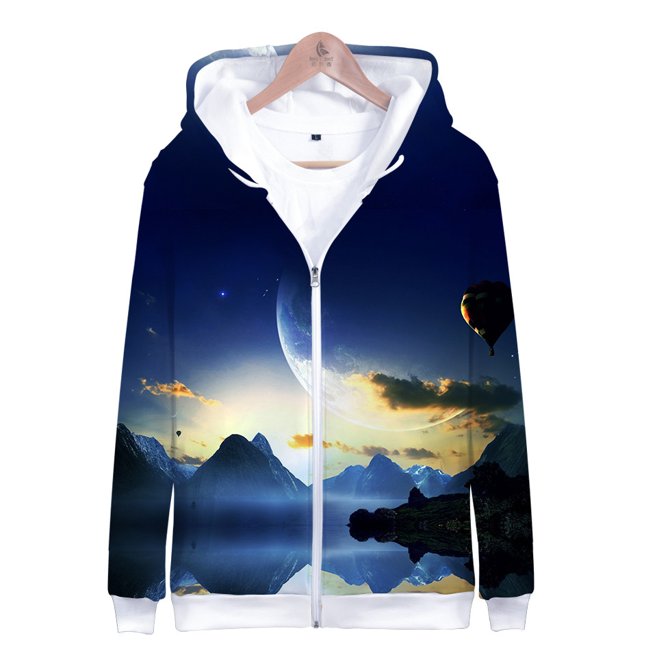 เสื้อฮู้ดลายดวงดาวอวกาศกาแล็กซ - Mens Fashion Zip Up Hoodies บทวิจารณ์และราคา
