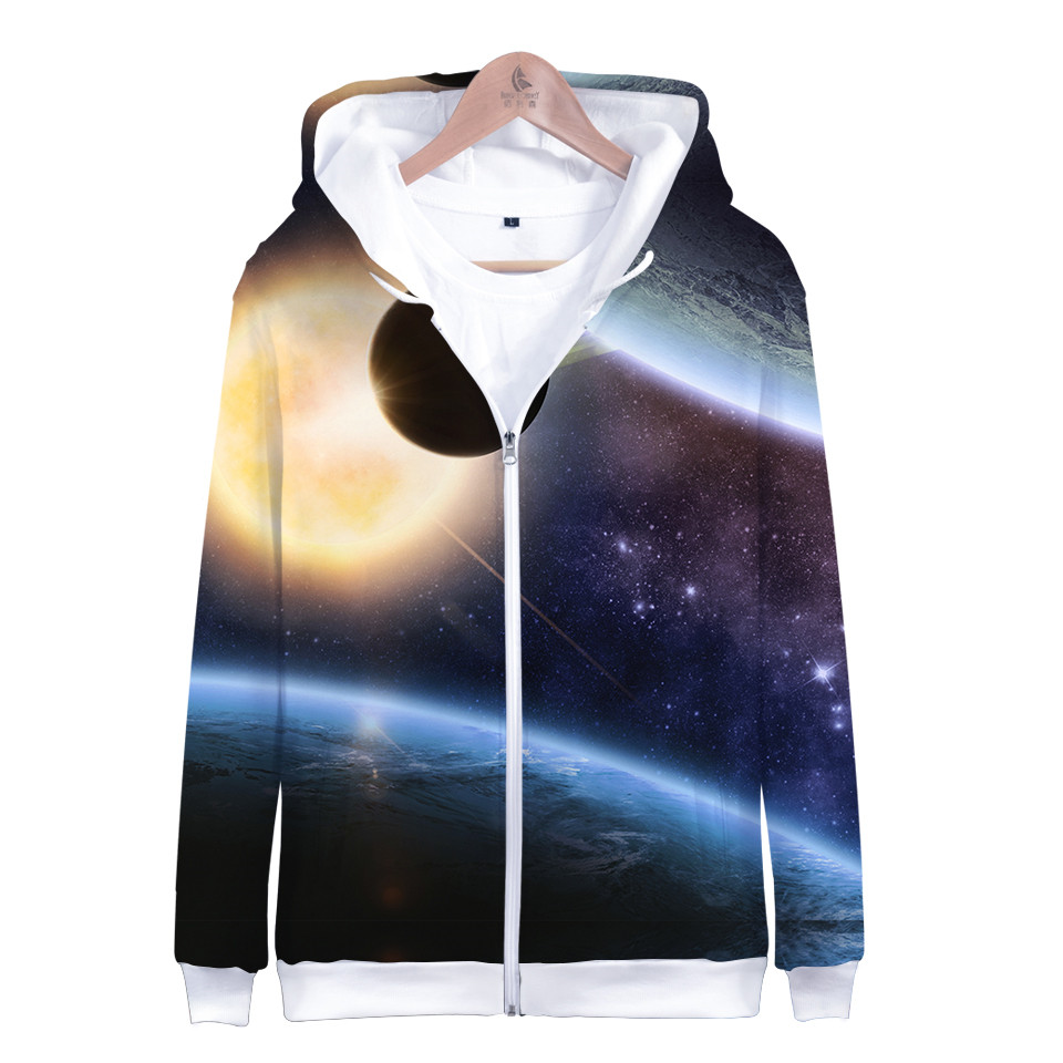 เสื้อฮู้ดลายดวงดาวอวกาศกาแล็กซ - Mens Fashion Zip Up Hoodies บทวิจารณ์และราคา