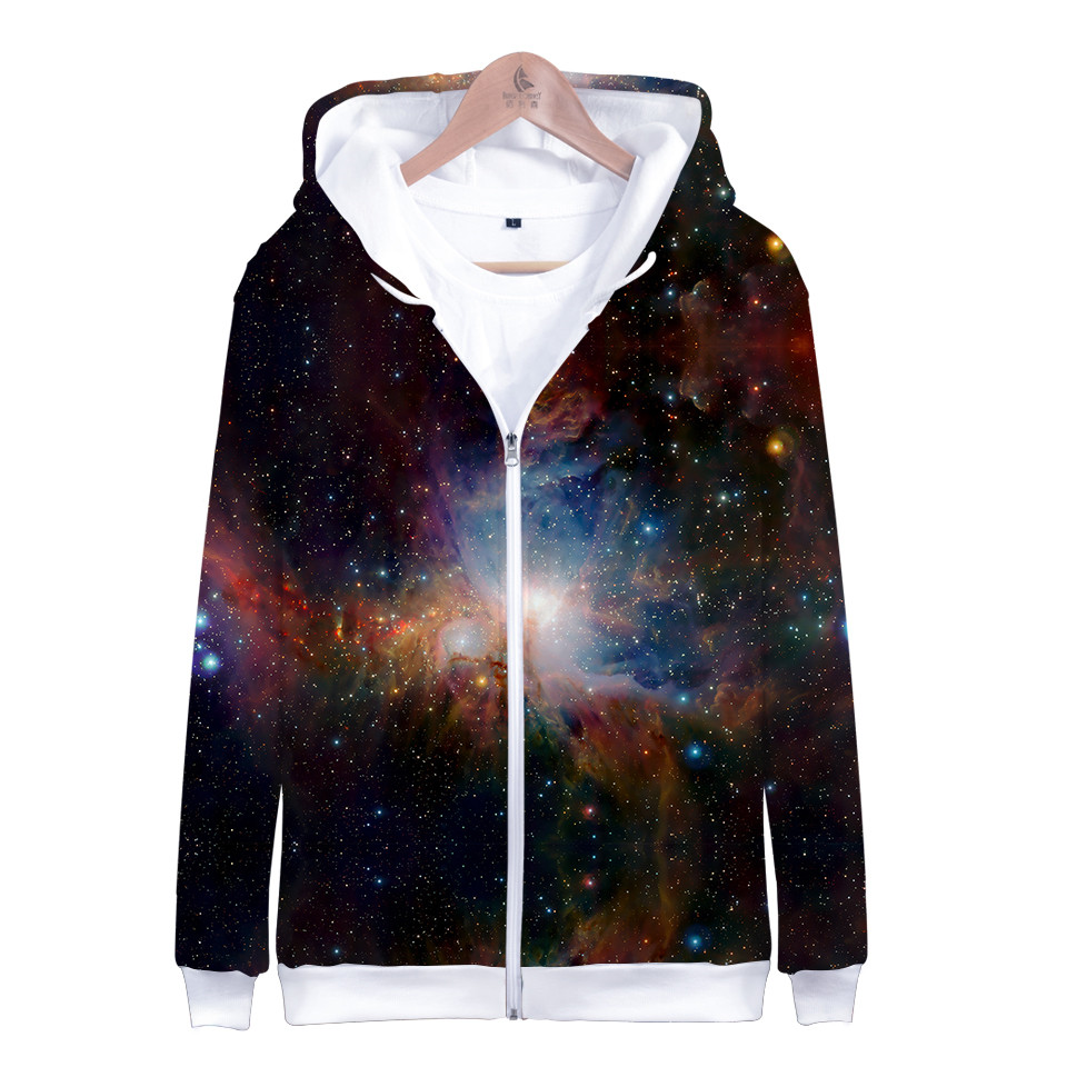 เสื้อฮู้ดลายดวงดาวอวกาศกาแล็กซ - Mens Fashion Zip Up Hoodies บทวิจารณ์และราคา