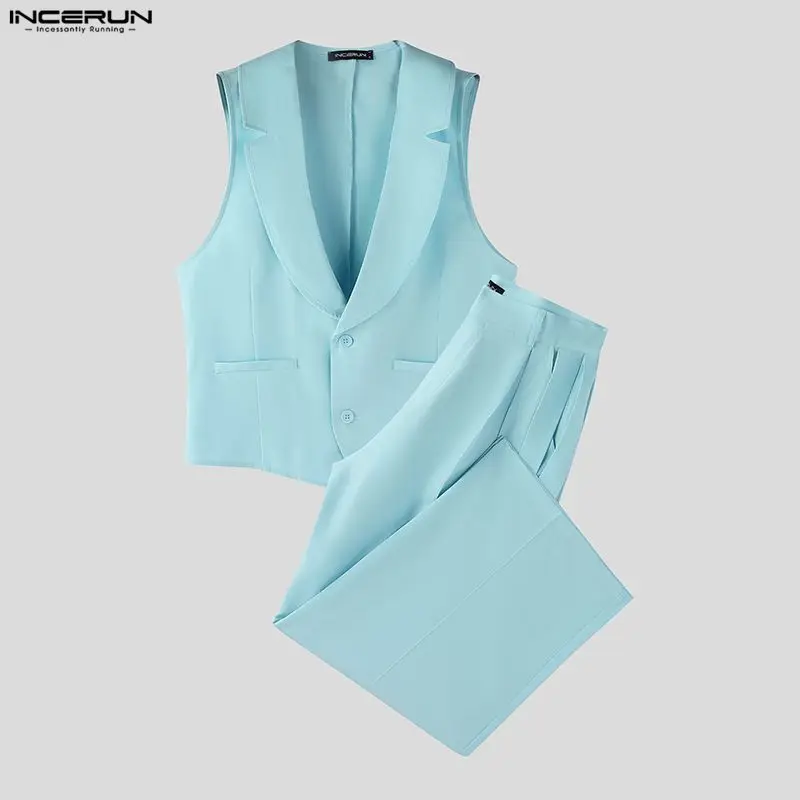 INCERUN ชุดเซ็ตผู้ชาย สีพื้น ค - Mens Fashion Casual บทวิจารณ์และราคา