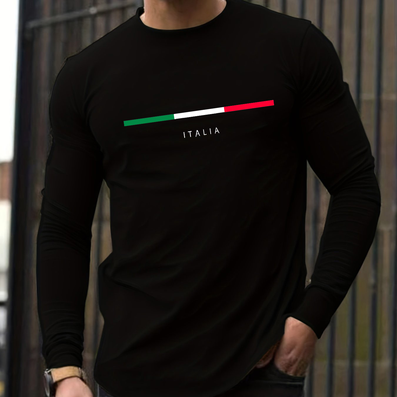 เสื้อยืดผู้ชายแขนยาวคอกลมผ้าฝ้ - Mens Fashion Casual บทวิจารณ์และราคา
