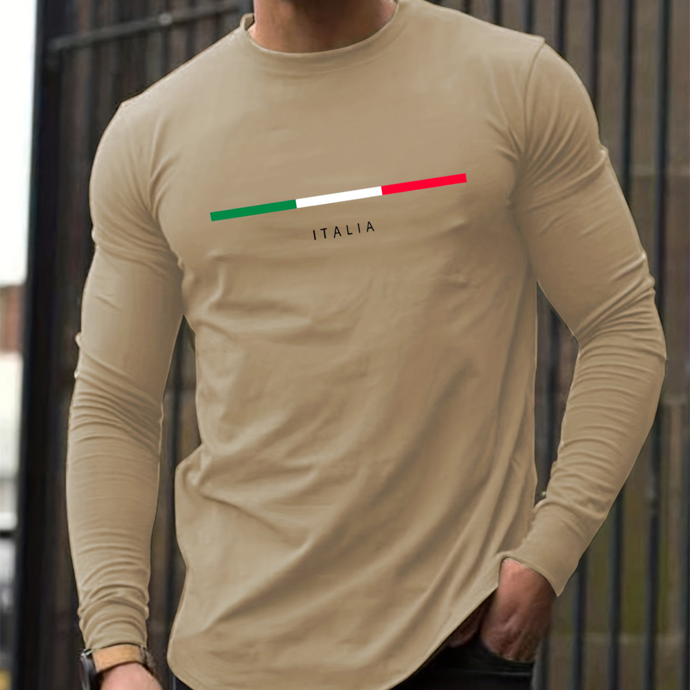 เสื้อยืดผู้ชายแขนยาวคอกลมผ้าฝ้ - Mens Fashion Casual บทวิจารณ์และราคา