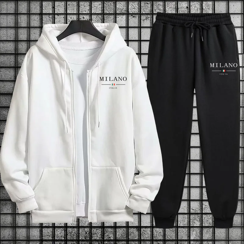 ชุดวอร์มผู้ชาย ฤดูใบไม้ผลิ 202 - Mens Fashion Zip Up Hoodies บทวิจารณ์และราคา