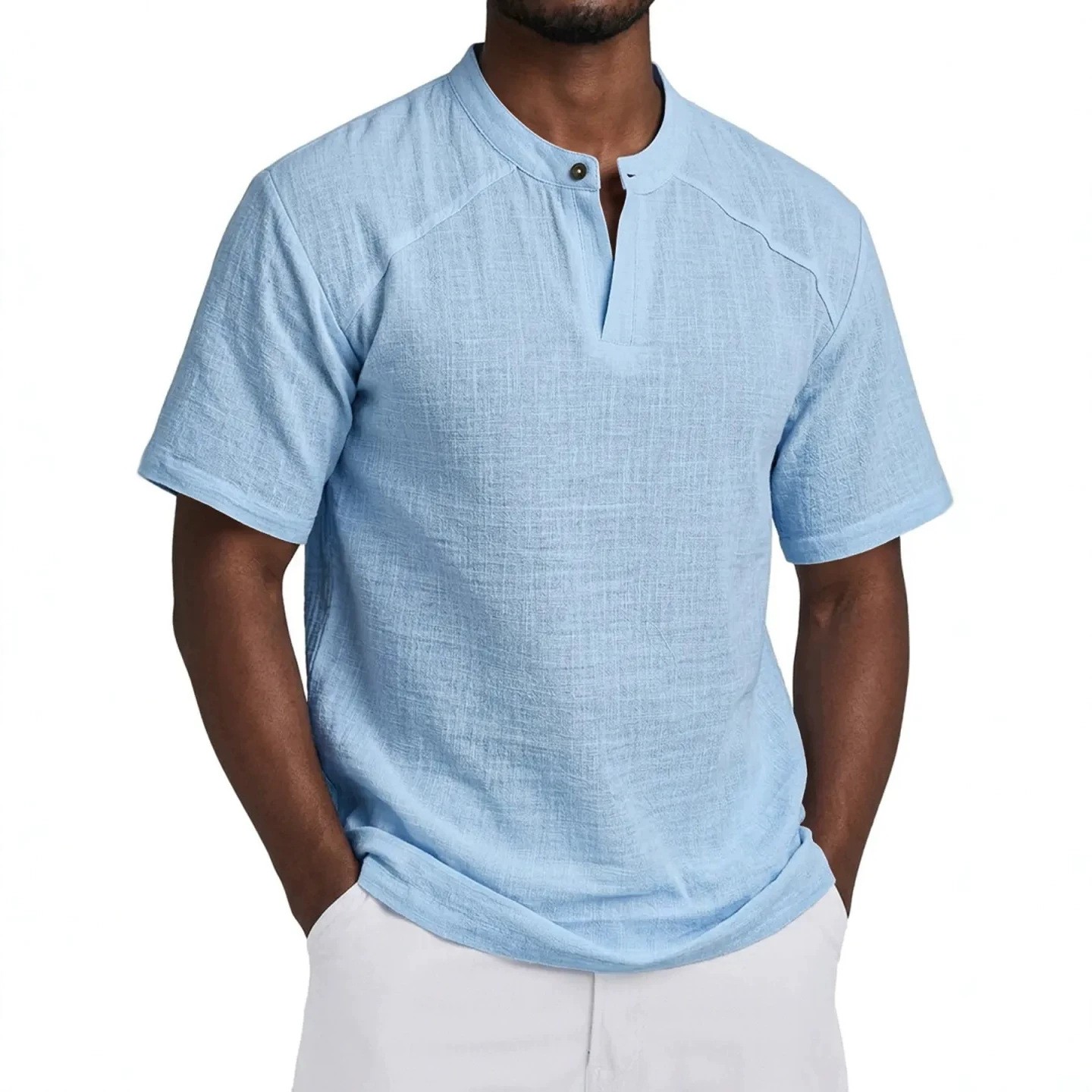 เสื้อเชิ้ตผ้าลินินสีพื้น ทรงหล - Linen Shirt Summer บทวิจารณ์และราคา
