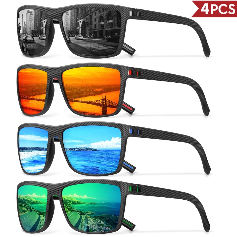 1/3/4 ชิ้นแว่นกันแดดสีสันสดใสส - Men'S Fashion Glasses บทวิจารณ์และราคา
