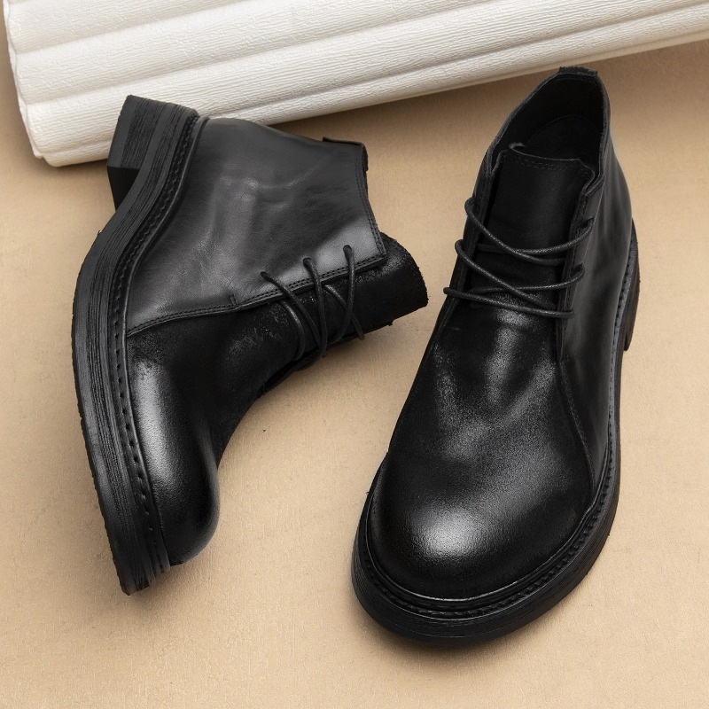 รองเท้าบูทหนังแท้สไตล์วินเทจสำ - Men Fashion Vintage บทวิจารณ์และราคา