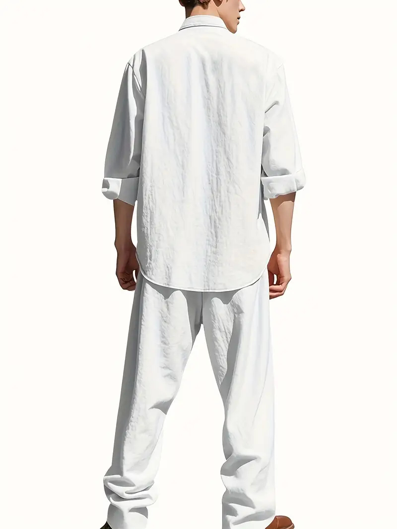 ชุดสูทผ้าลินินสีขาวสำหรับผู้ชา - Linen Shirt Summer บทวิจารณ์และราคา