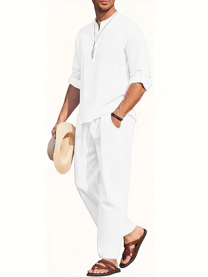 ชุดสูทผ้าลินินสีขาวสำหรับผู้ชา - Linen Shirt Summer บทวิจารณ์และราคา
