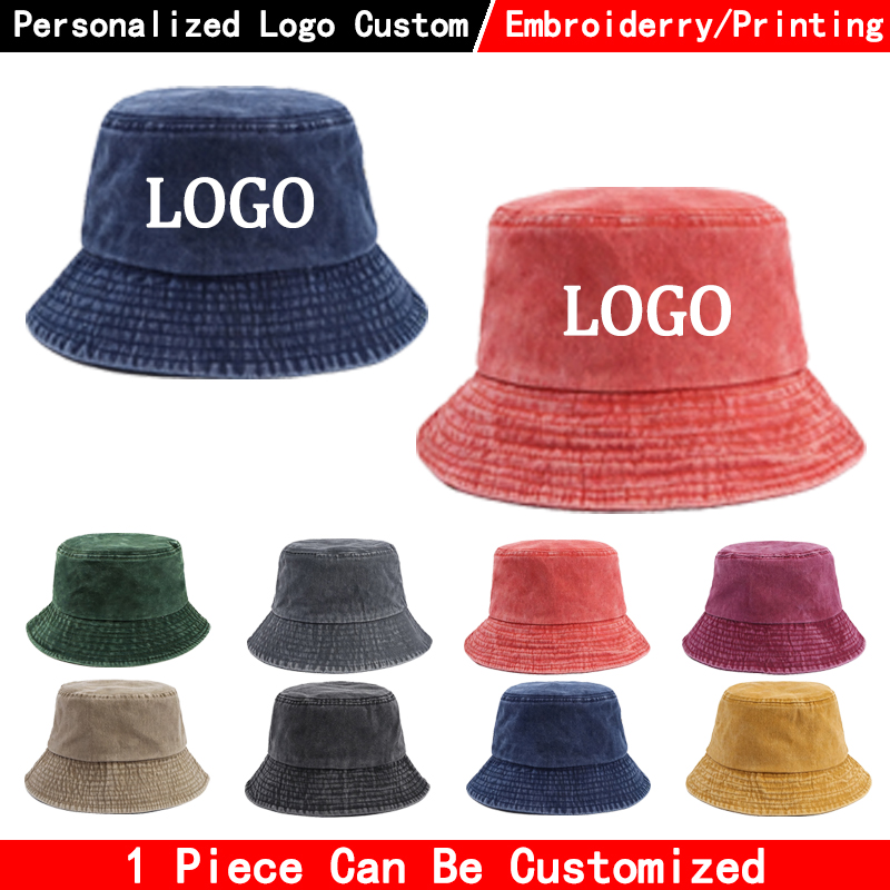 หมวกบักเก็ตยีนส์โลโก้สั่งทำพิเ - Mens Fashion Caps บทวิจารณ์และราคา