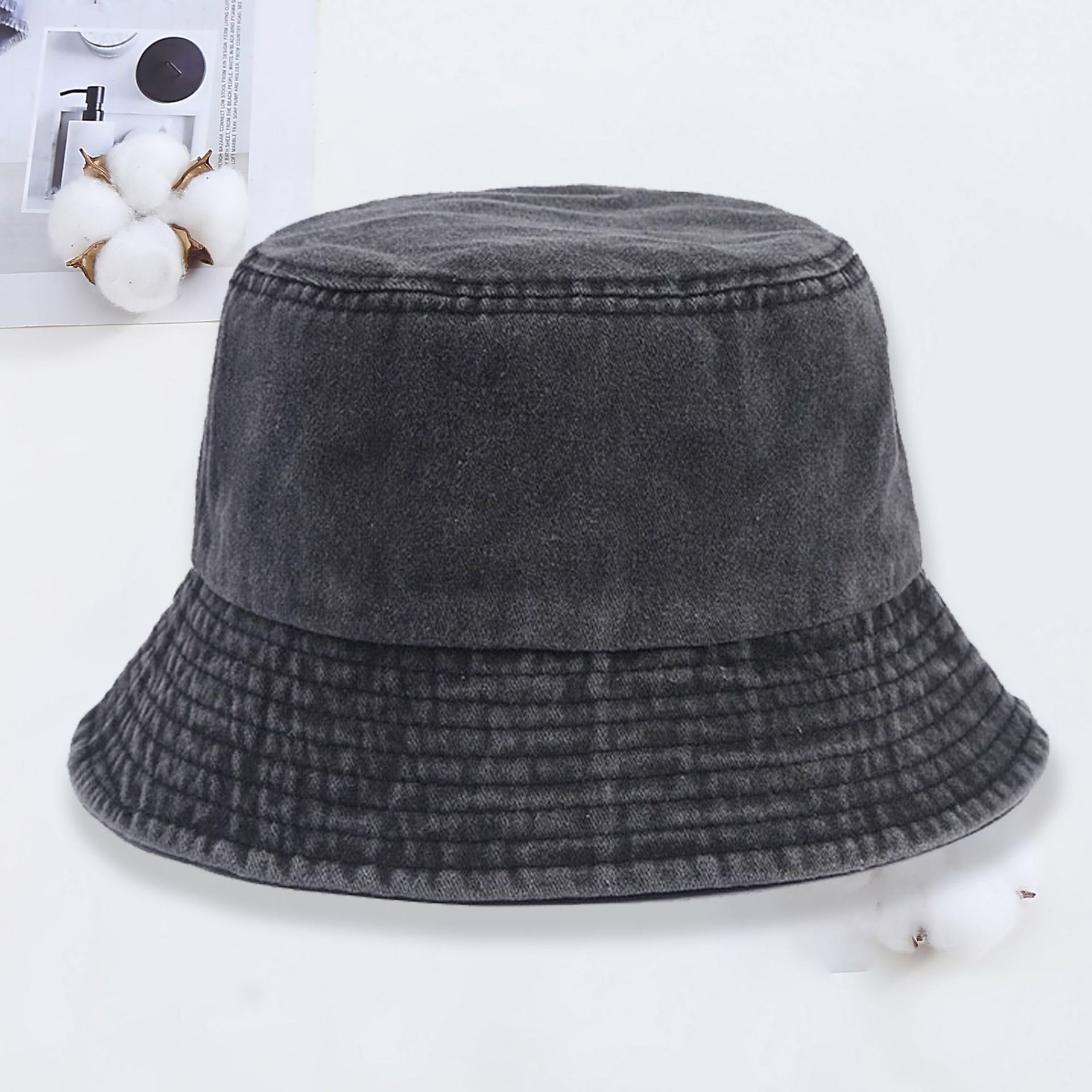 หมวกบักเก็ตยีนส์โลโก้สั่งทำพิเ - Mens Fashion Caps บทวิจารณ์และราคา