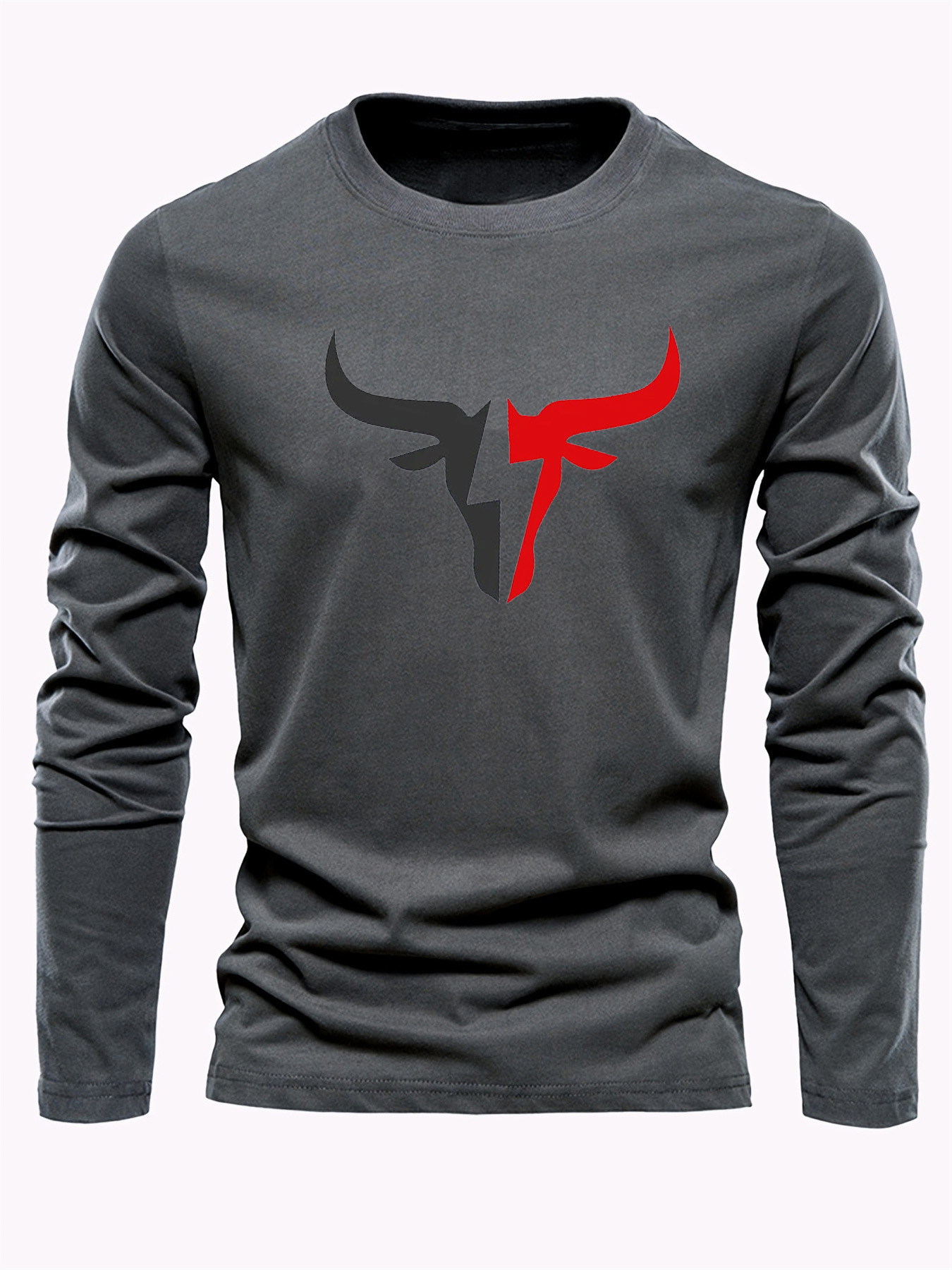 เสื้อยืดแขนยาวผู้ชายสีพื้นเรีย - Mens Fashion Casual บทวิจารณ์และราคา