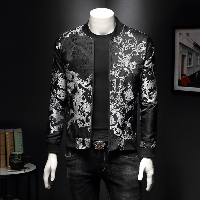 รูปแบบ Paisley Floral เสื้อผู้ - Mens Fashion Bomber Jacket บทวิจารณ์และราคา