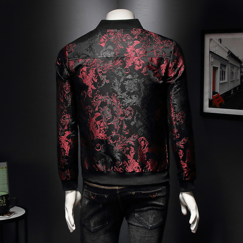 รูปแบบ Paisley Floral เสื้อผู้ - Mens Fashion Bomber Jacket บทวิจารณ์และราคา
