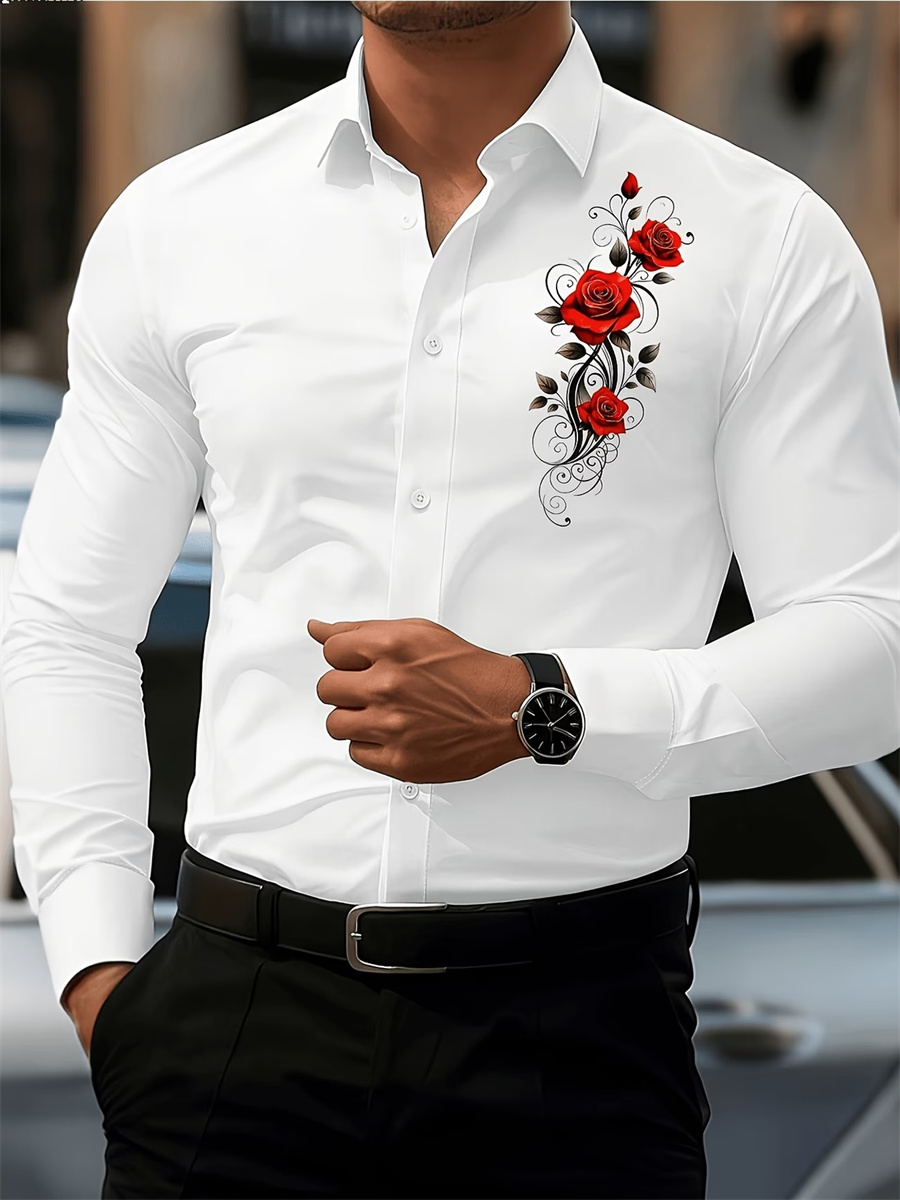 เสื้อเชิ้ตแขนยาวพิมพ์ลายดอกกุห - Mens Fashion Ideas บทวิจารณ์และราคา