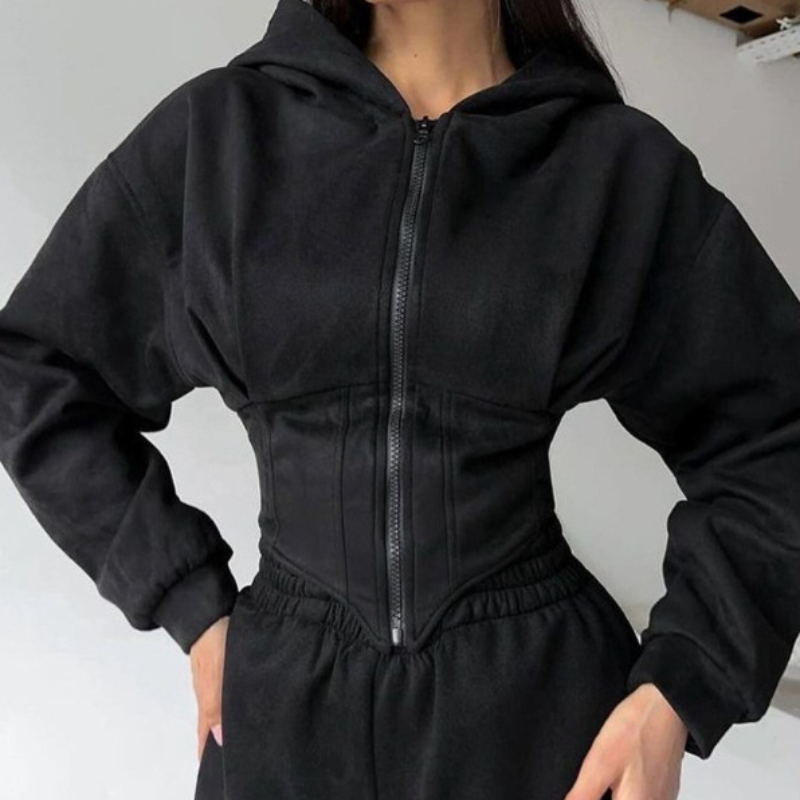 ชุดเสื้อฮู้ดสั้นและกางเกงผ้าหน - Mens Fashion Zip Up Hoodies บทวิจารณ์และราคา