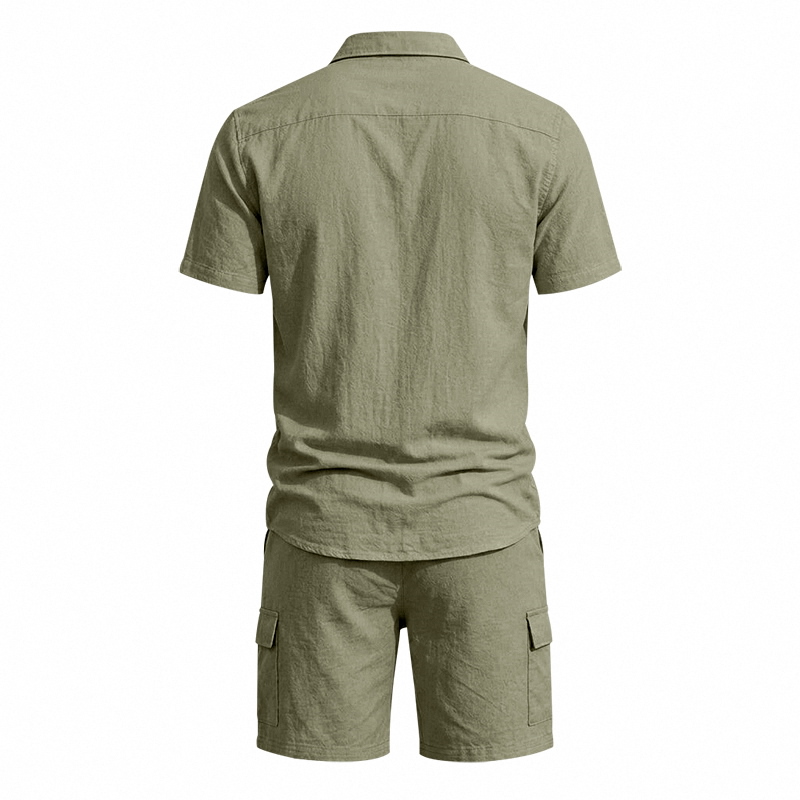 ชุดเซ็ตผ้าลินินสไตล์อเมริกันสำ - Linen Shirt Summer บทวิจารณ์และราคา