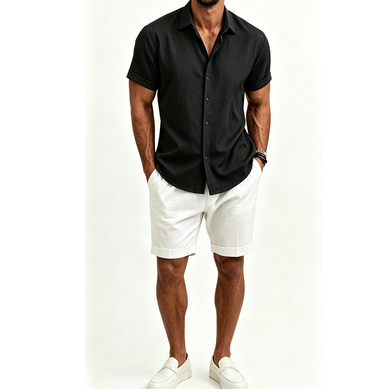 ชุดเสื้อเชิ้ตผ้าฝ้ายลินินสำหรั - Linen Shirt Summer บทวิจารณ์และราคา