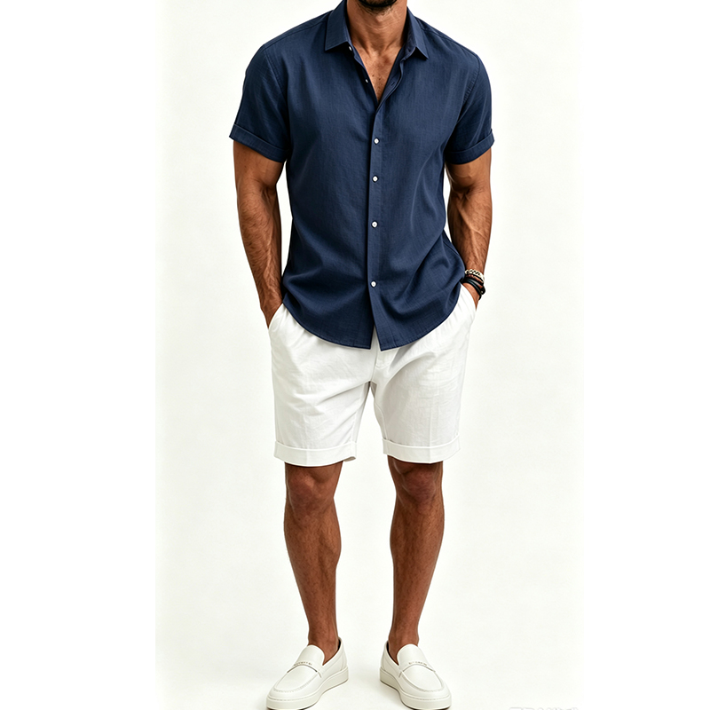 ชุดเสื้อเชิ้ตผ้าฝ้ายลินินสำหรั - Linen Shirt Summer บทวิจารณ์และราคา