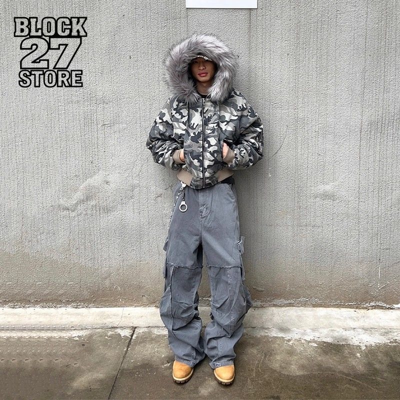 เสื้อแจ็คเก็ตผู้ชายลายพรางแบบว - Mens Fashion Bomber Jacket บทวิจารณ์และราคา